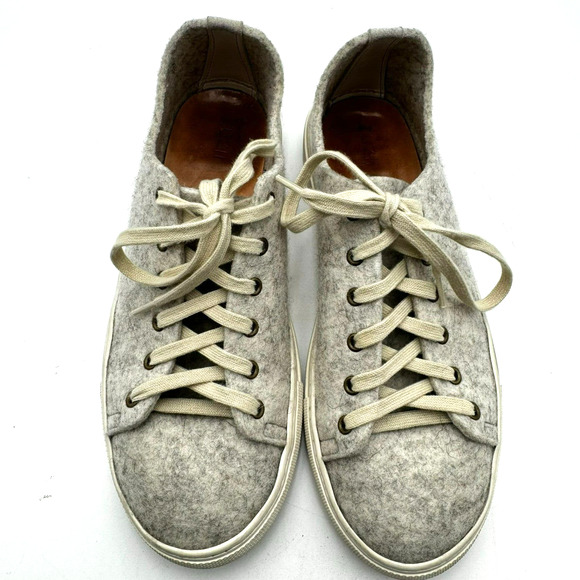 ZUZII Women's size 8 handcrafted Heather Gray Merino Wool Low Top Sneakers Shoes - Picture 5 of 7